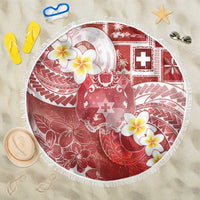 Tonga Christmas Beach Blanket Kilisimasi Fiefia Retro Style Red - Polynesian Pride
