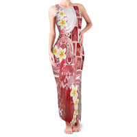 Tonga Christmas Family Matching Tank Maxi Dress and Hawaiian Shirt Kilisimasi Fiefia Retro Style Red - Polynesian Pride