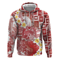 Tonga Christmas Hoodie Kilisimasi Fiefia Retro Style Red - Polynesian Pride