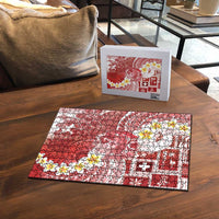 Tonga Christmas Puzzle Kilisimasi Fiefia Retro Style Red - Polynesian Pride