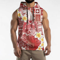 Tonga Christmas Sleeveless Hoodie Kilisimasi Fiefia Retro Style Red - Polynesian Pride
