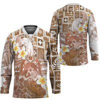 Tonga Christmas Hockey Jersey Kilisimasi Fiefia Retro Style Brown LT05 - Polynesian Pride