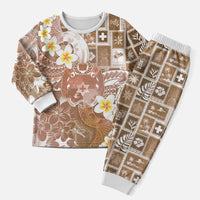 Tonga Christmas Pajama Set Kilisimasi Fiefia Retro Style Brown - Polynesian Pride