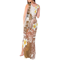 Tonga Christmas Tank Maxi Dress Kilisimasi Fiefia Retro Style Brown - Polynesian Pride