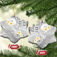 Tonga Christmas Ceramic Ornament Kilisimasi Fiefia Retro Style White - Polynesian Pride