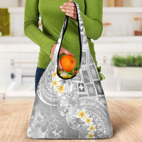 Tonga Christmas Grocery Bag Kilisimasi Fiefia Retro Style White - Polynesian Pride