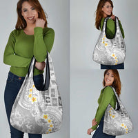 Tonga Christmas Grocery Bag Kilisimasi Fiefia Retro Style White - Polynesian Pride