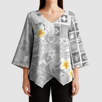 Tonga Christmas Kimono Sleeve Blouse Kilisimasi Fiefia Retro Style White - Polynesian Pride