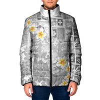 Tonga Christmas Padded Jacket Kilisimasi Fiefia Retro Style White - Polynesian Pride