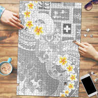 Tonga Christmas Puzzle Kilisimasi Fiefia Retro Style White - Polynesian Pride