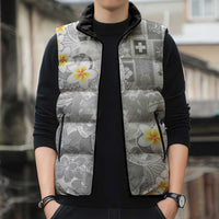 Tonga Christmas Sleeveless Puffer Jacket Kilisimasi Fiefia Retro Style White - Polynesian Pride