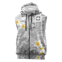 Tonga Christmas Sleeveless Zip Hoodie Kilisimasi Fiefia Retro Style White LT05 White - Polynesian Pride