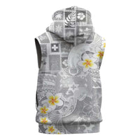 Tonga Christmas Sleeveless Zip Hoodie Kilisimasi Fiefia Retro Style White LT05 - Polynesian Pride