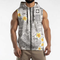 Tonga Christmas Sleeveless Zip Hoodie Kilisimasi Fiefia Retro Style White LT05 - Polynesian Pride