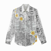 Tonga Christmas Women Casual Shirt Kilisimasi Fiefia Retro Style White - Polynesian Pride