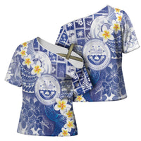 Federated States Of Micronesia Christmas Cross Shoulder Shirt Retro Style Bright Version - Polynesian Pride