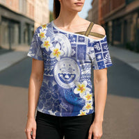 Federated States Of Micronesia Christmas Cross Shoulder Shirt Retro Style Bright Version - Polynesian Pride