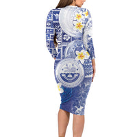 Federated States Of Micronesia Christmas Family Matching Long Sleeve Bodycon Dress and Hawaiian Shirt Retro Style Bright Version - Polynesian Pride