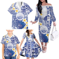 Federated States Of Micronesia Christmas Family Matching Off The Shoulder Long Sleeve Dress and Hawaiian Shirt Retro Style Bright Version - Polynesian Pride
