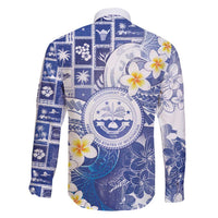 Federated States Of Micronesia Christmas Family Matching Off Shoulder Short Dress and Hawaiian Shirt Retro Style Bright Version - Polynesian Pride