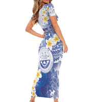 Federated States Of Micronesia Christmas Family Matching Short Sleeve Bodycon Dress and Hawaiian Shirt Retro Style Bright Version - Polynesian Pride