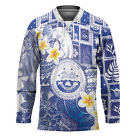 Federated States Of Micronesia Christmas Hockey Jersey Retro Style Bright Version LT05 Unisex Blue - Polynesian Pride