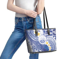 Federated States Of Micronesia Christmas Leather Tote Bag Retro Style Bright Version - Polynesian Pride