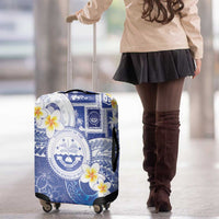 Federated States Of Micronesia Christmas Luggage Cover Retro Style Bright Version - Polynesian Pride