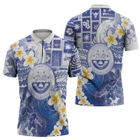 Federated States Of Micronesia Christmas Zipper Polo Shirt Retro Style Bright Version - Polynesian Pride