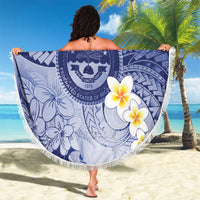 Federated States Of Micronesia Christmas Beach Blanket Retro Style Dark Version - Polynesian Pride