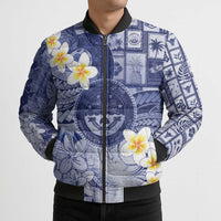 Federated States Of Micronesia Christmas Bomber Puffer Jacket Retro Style Dark Version - Polynesian Pride