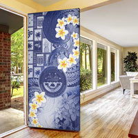 Federated States Of Micronesia Christmas Door Cover Retro Style Dark Version - Polynesian Pride