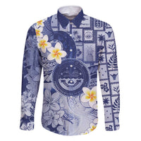 Federated States Of Micronesia Christmas Family Matching Long Sleeve Bodycon Dress and Hawaiian Shirt Retro Style Dark Version - Polynesian Pride