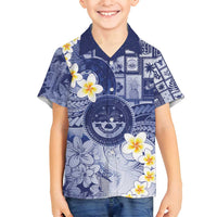 Federated States Of Micronesia Christmas Family Matching Off Shoulder Short Dress and Hawaiian Shirt Retro Style Dark Version - Polynesian Pride