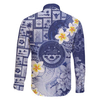 Federated States Of Micronesia Christmas Family Matching Short Sleeve Bodycon Dress and Hawaiian Shirt Retro Style Dark Version - Polynesian Pride