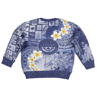 Federated States Of Micronesia Christmas Kid Ugly Christmas Sweater Retro Style Dark Version - Polynesian Pride