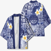 Federated States Of Micronesia Christmas Kimono Retro Style Dark Version - Polynesian Pride