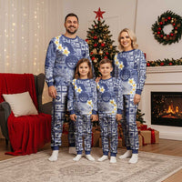 Federated States Of Micronesia Christmas Pajama Set Retro Style Dark Version - Polynesian Pride