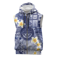 Federated States Of Micronesia Christmas Sleeveless Zip Hoodie Retro Style Dark Version LT05 Navy - Polynesian Pride