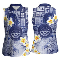 Federated States Of Micronesia Christmas Women Sleeveless Polo Shirt Retro Style Dark Version - Polynesian Pride