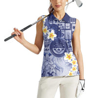 Federated States Of Micronesia Christmas Women Sleeveless Polo Shirt Retro Style Dark Version - Polynesian Pride