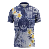 Federated States Of Micronesia Christmas Zipper Polo Shirt Retro Style Dark Version - Polynesian Pride