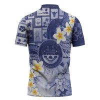 Federated States Of Micronesia Christmas Zipper Polo Shirt Retro Style Dark Version LT05 - Polynesian Pride