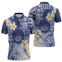 Federated States Of Micronesia Christmas Zipper Polo Shirt Retro Style Dark Version LT05 - Polynesian Pride