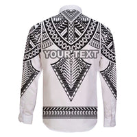 Personalised Melanesian Brotherhood Family Matching Off The Shoulder Long Sleeve Dress and Hawaiian Shirt With Tribal Pattern - Polynesian Pride