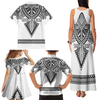Personalised Melanesian Brotherhood Family Matching Tank Maxi Dress and Hawaiian Shirt With Tribal Pattern - Polynesian Pride
