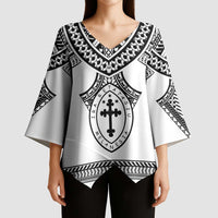 Personalised Melanesian Brotherhood Kimono Sleeve Blouse With Tribal Pattern LT05 - Polynesian Pride