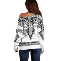 Personalised Melanesian Brotherhood Off Shoulder Sweater With Tribal Pattern LT05 - Polynesian Pride