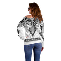 Personalised Melanesian Brotherhood Off Shoulder Sweater With Tribal Pattern LT05 - Polynesian Pride