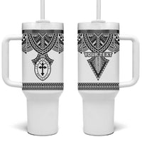 Personalised Melanesian Brotherhood Tumbler With Handle With Tribal Pattern - Polynesian Pride
